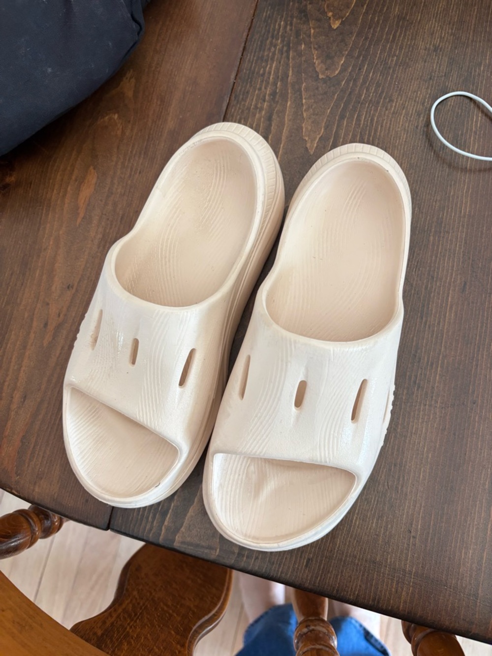 Hoka Women's Slip-On Foam Sandals in Beige